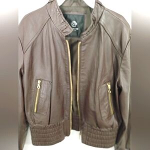 Brown Faux leather Jacket size M